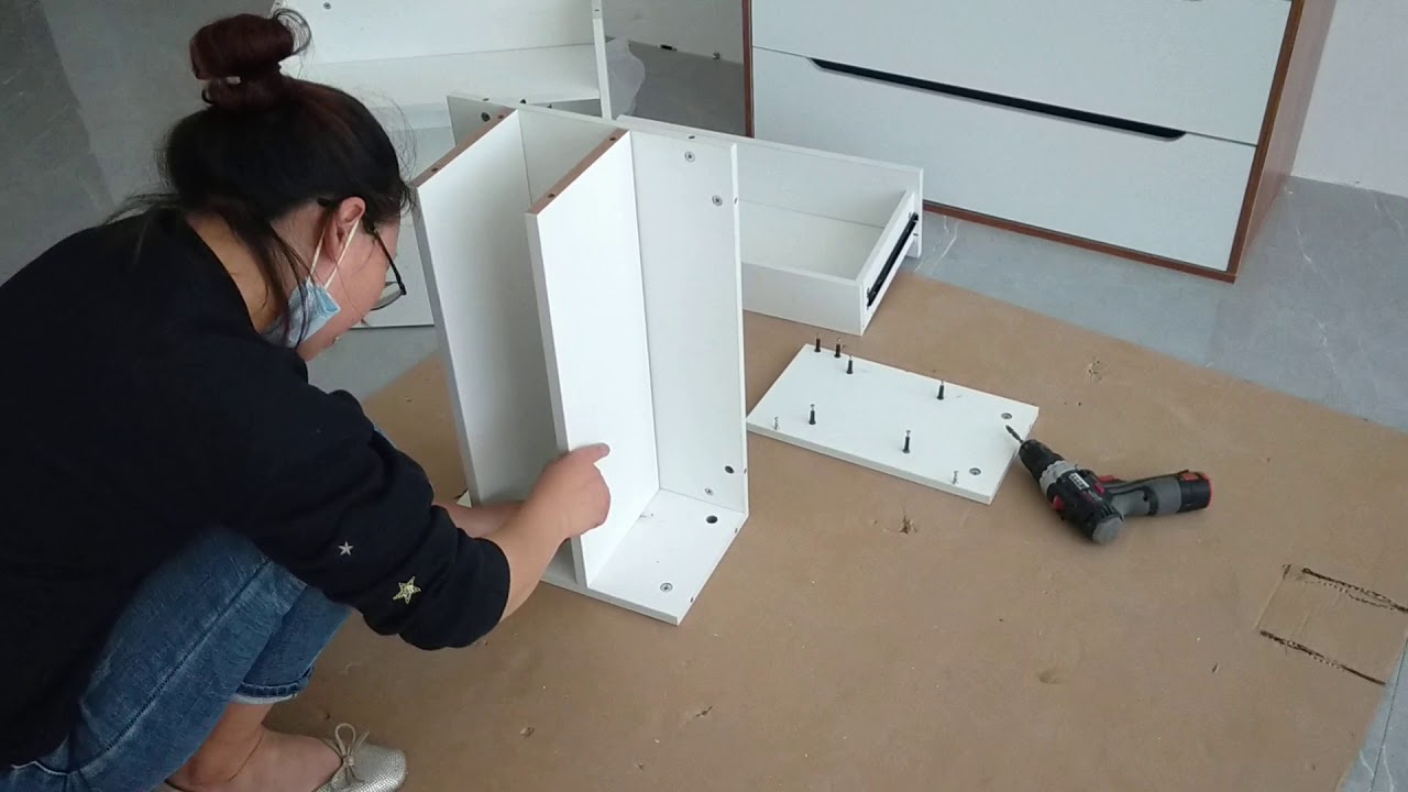 11 minutes installation - 2 Drawer Storage Coffee Table with LED   UK