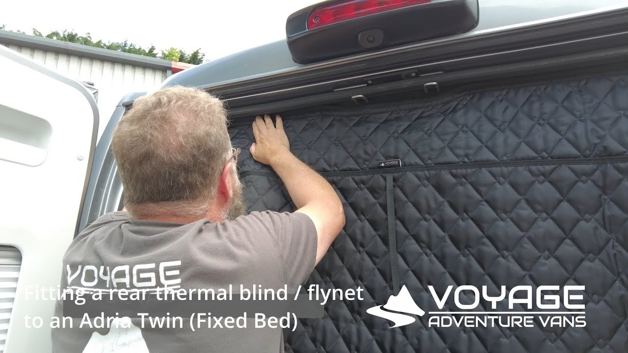 Fitting a thermal blind to the rear doors of an Adria Twin - Fixed bed
