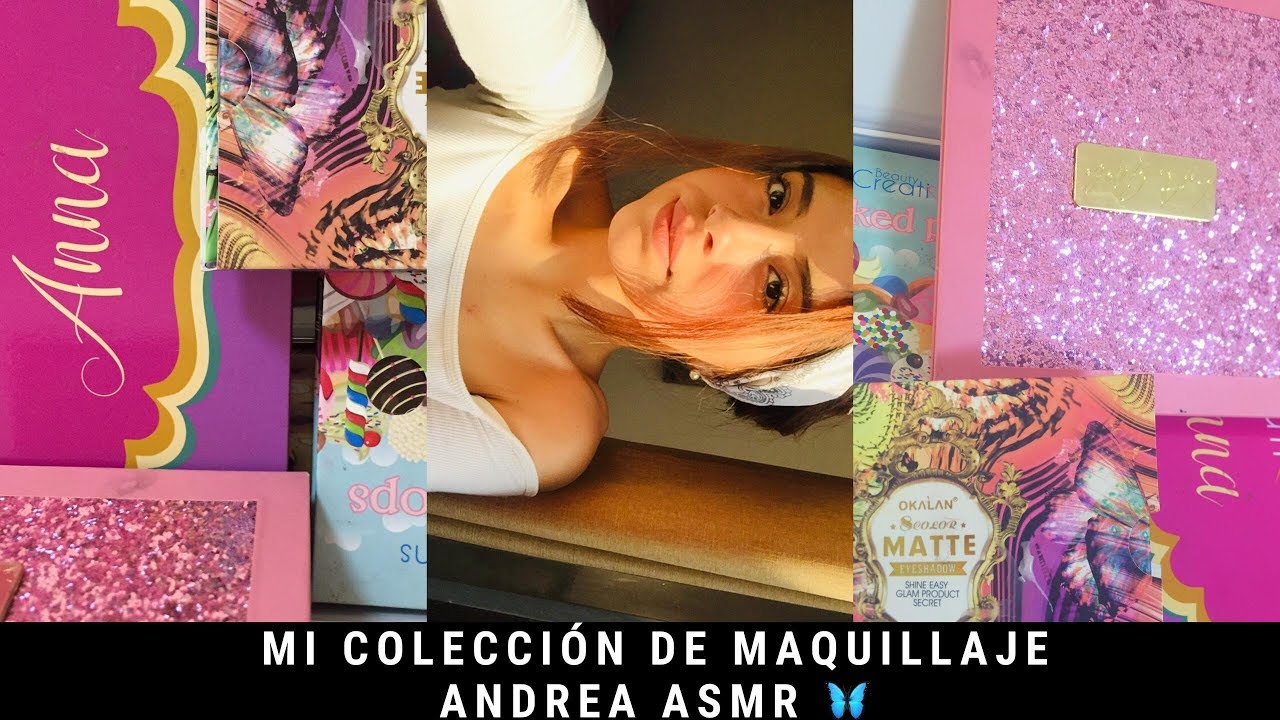 ASMR/ Mi colección de maquillaje/ Tapping/ Susurros/ Andrea ASMR 🦋