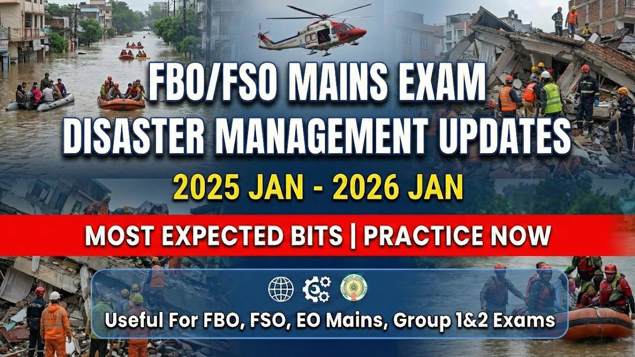 2026 Disaster Management Updated Questions | Useful for APPSC / TGPSC JOB'S 