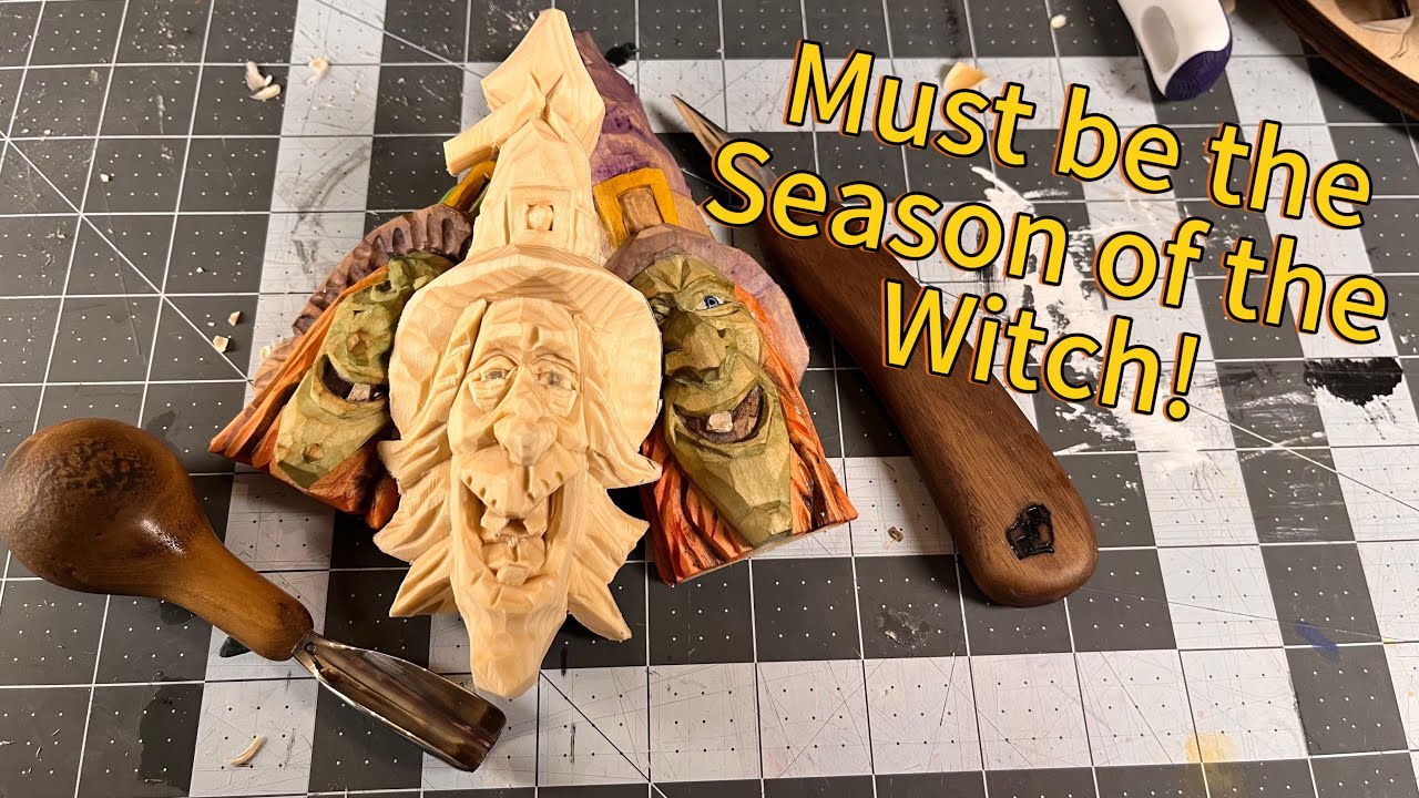 Carving a Witch Caricature 