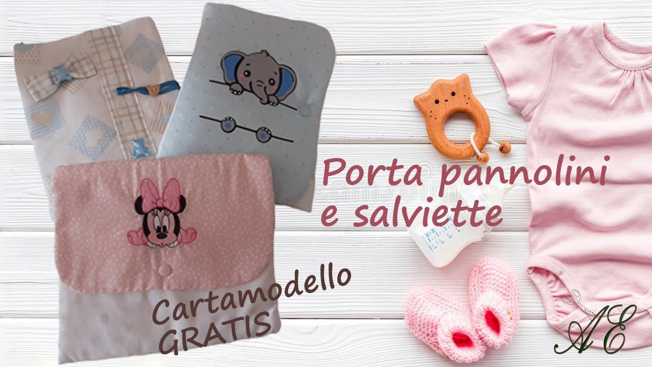 Porta pannolini e salviette per cambio Bebè. Tutorial.  Cartamodello GRATUITO