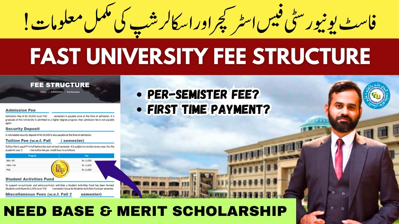 FAST University Fee Structure 2025 | Per-Semester & Total Fee | Merit & Need Based Scholarships