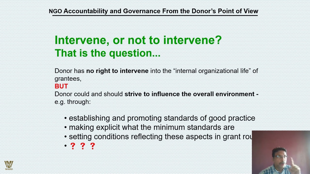 NGO Accountability and Good Governance