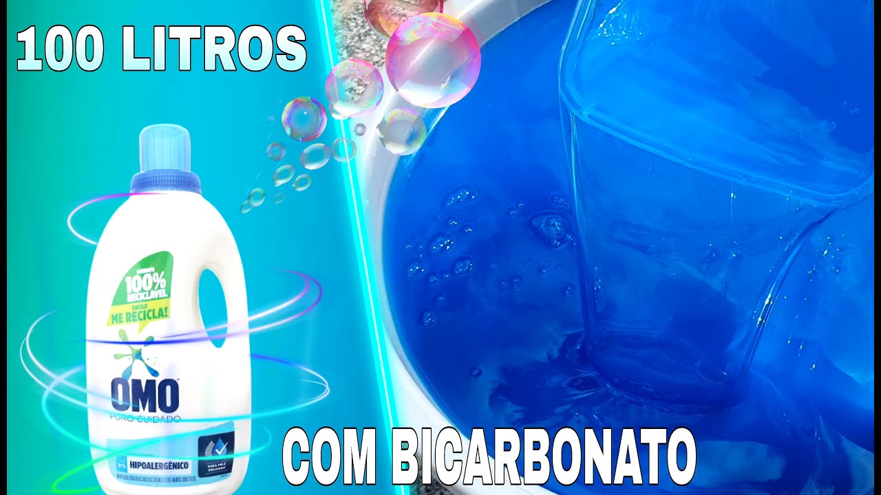 100 litros DE SABÃO DE BICARBONATO DE SÓDIO COM OMO PURO CUIDADO...PH 11 TOP!