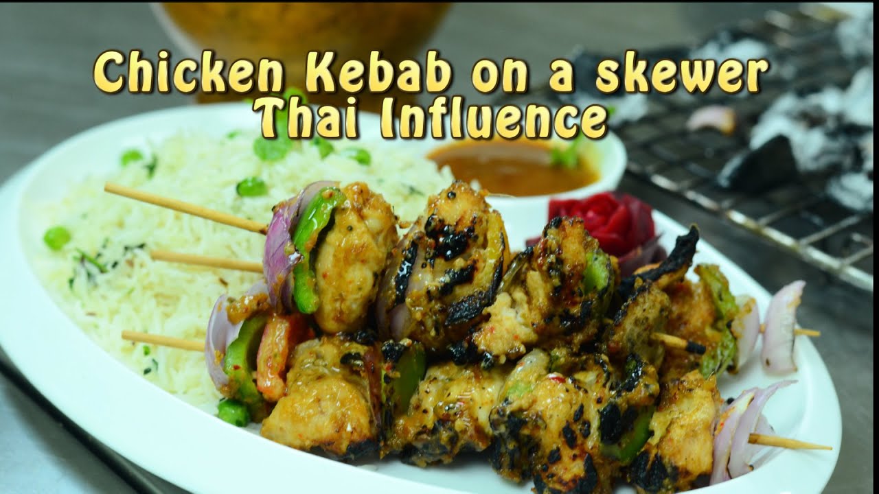 Chicken Fry And Roast Recipes 55 - Chicken Kebab with Thai Masalas on a Skewer