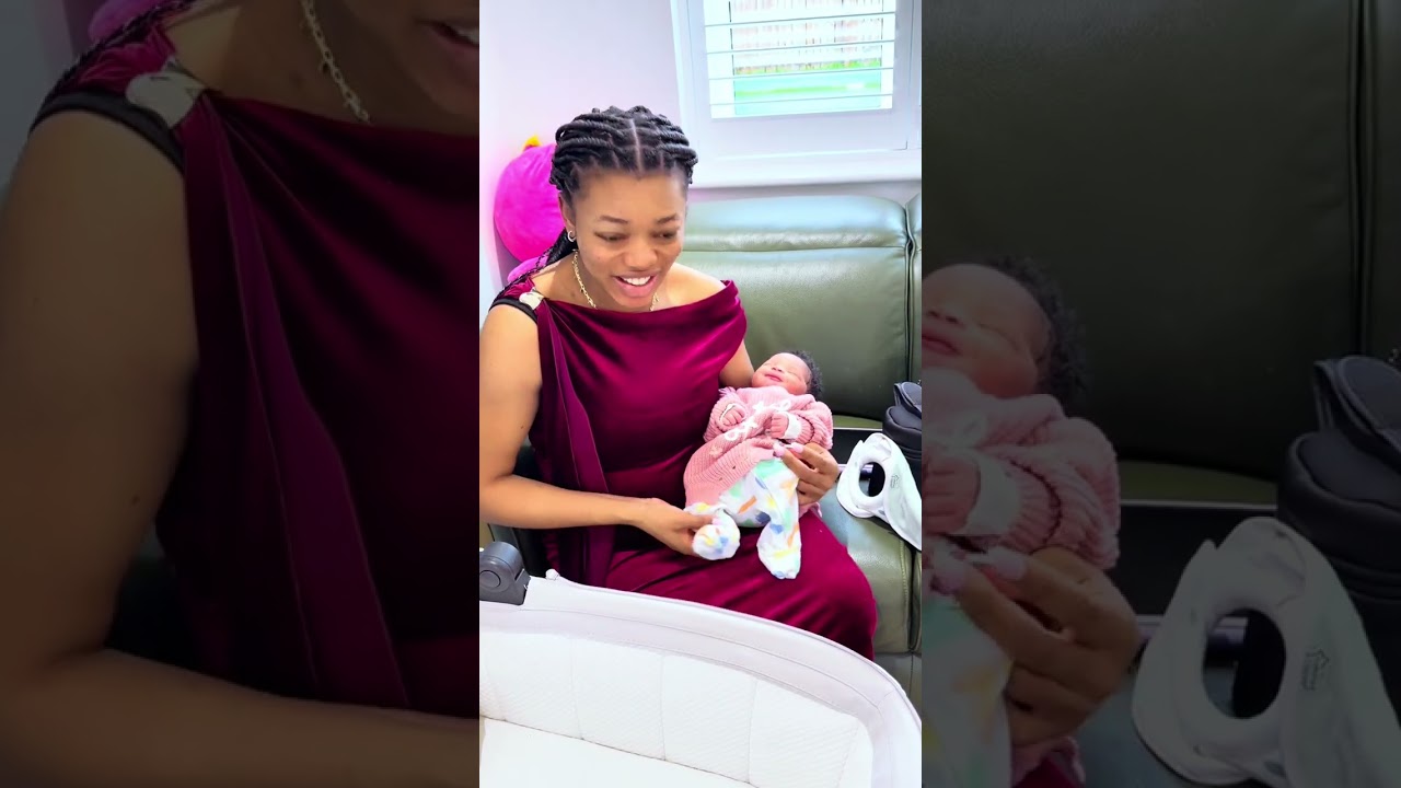 3 days old baby Chikamso getting ready for her postnatal clinic appointment 