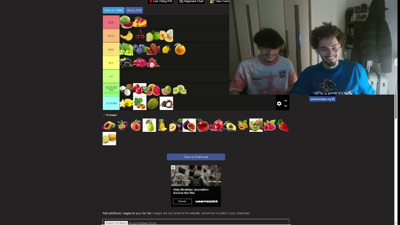 tiers list de fruit