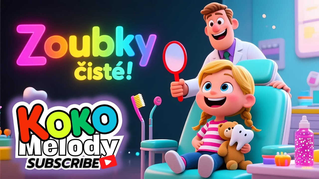 Zoubky čist&eacute;, &uacute;směv zdrav&yacute;! 🦷 | Vesel&aacute; p&iacute;snička pro děti o zubaři