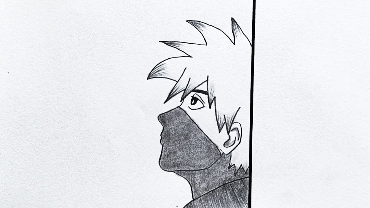 How to Draw an Anime Boy with Mask Side View | Easy Pencil Sketch Step by Step