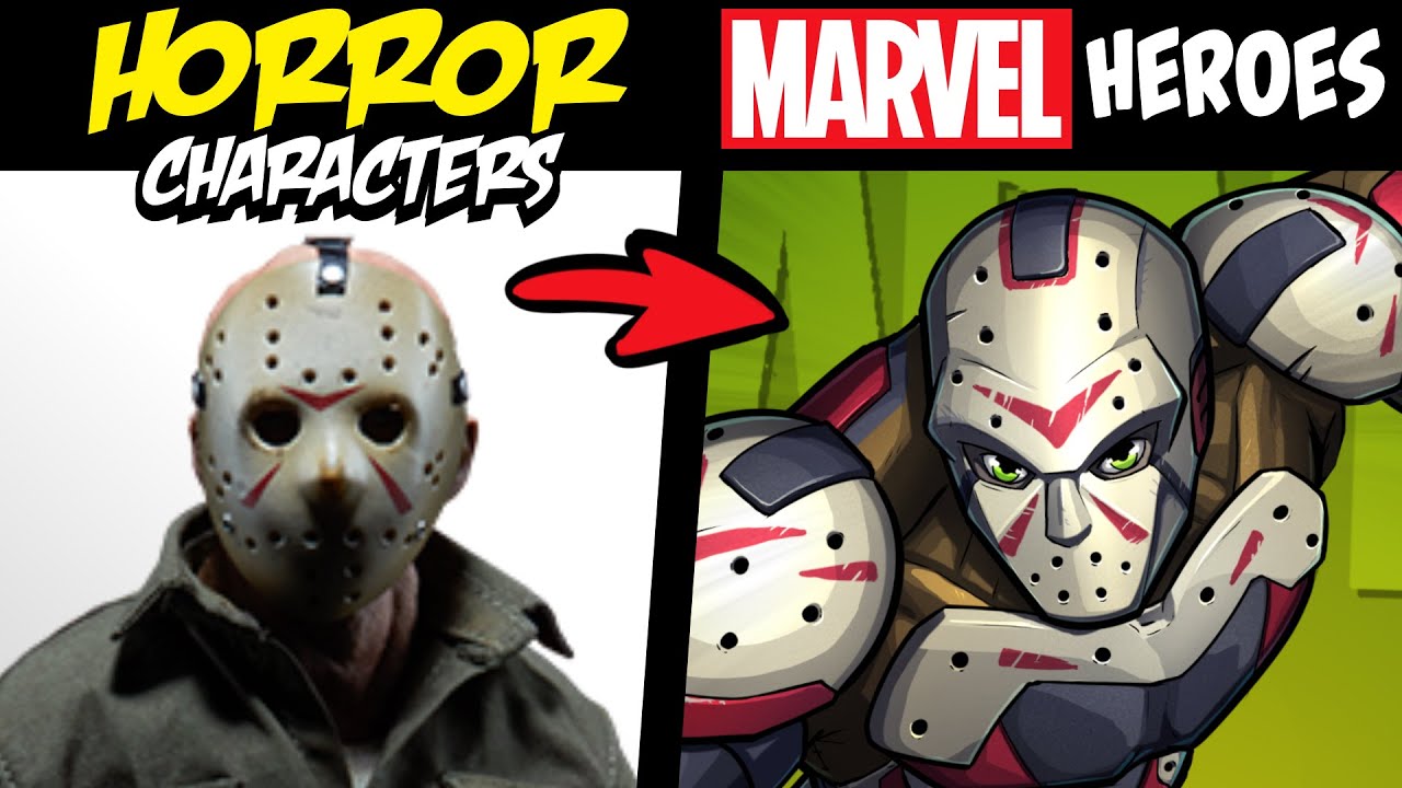 Что, если бы известные персонажи фильмов ужасов были супергероями Marvel?! (Истории и спидпейнты)