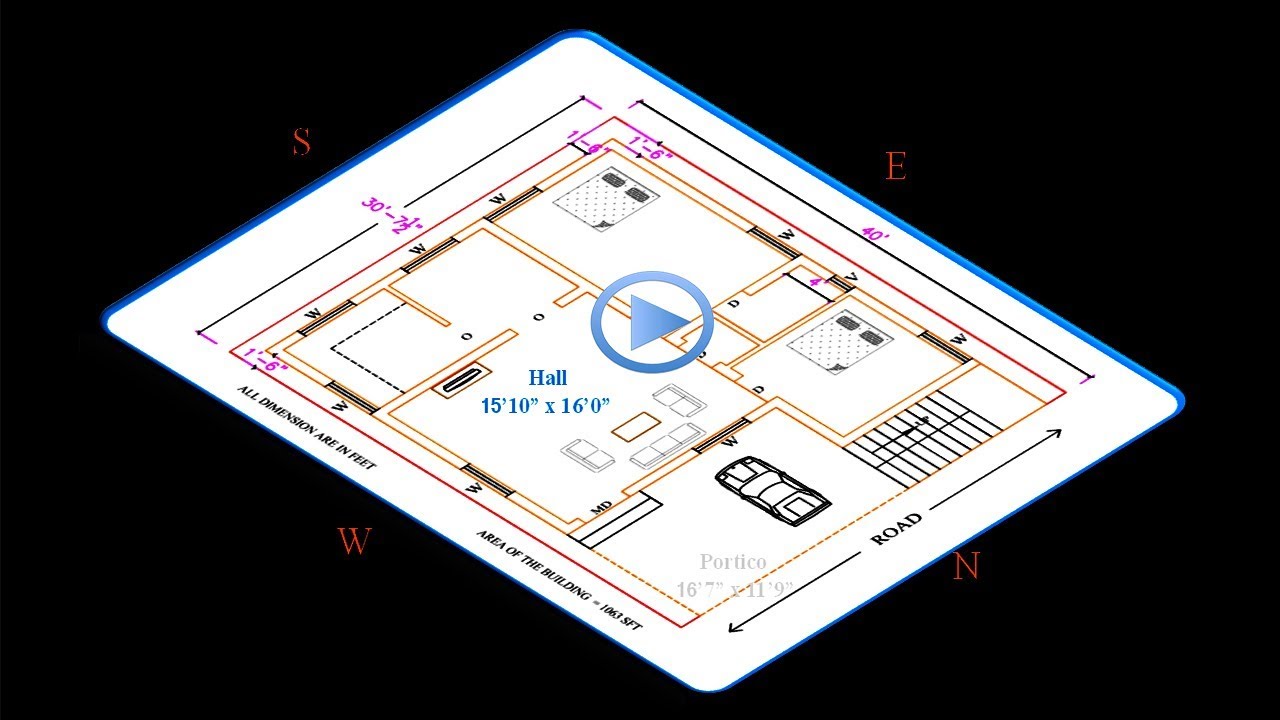 30 * 40 house plans north facing with vastu (2019)