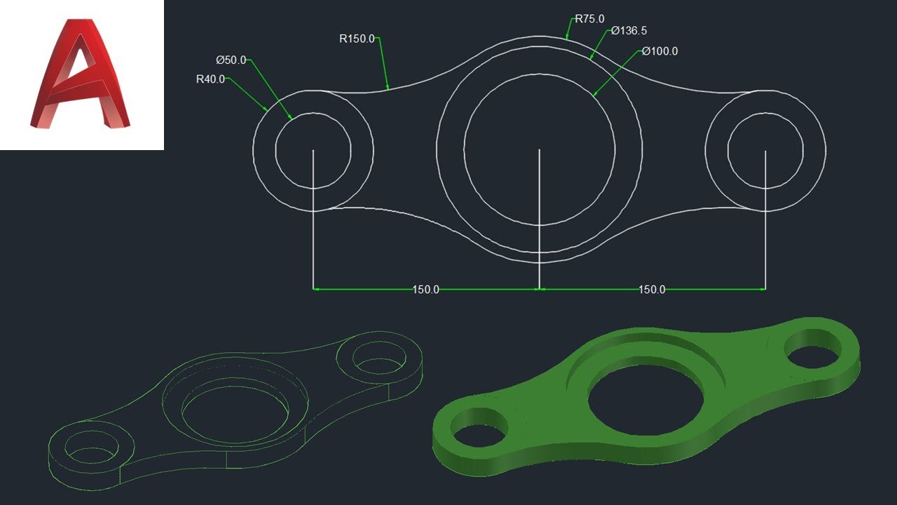 Practice Drawing in AutoCAD || autocad 2d practice drawing exercise