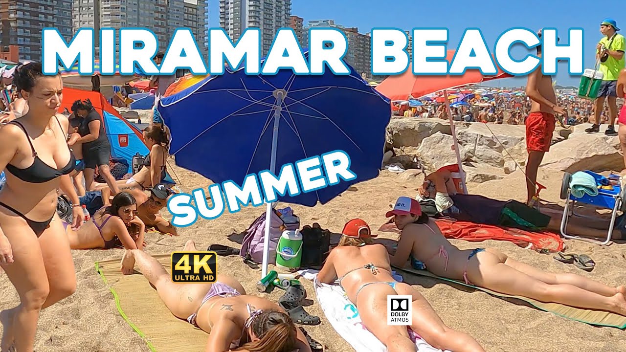 4K BEACH WALK MIRAMAR BEACH Summer Clear Nice Day
