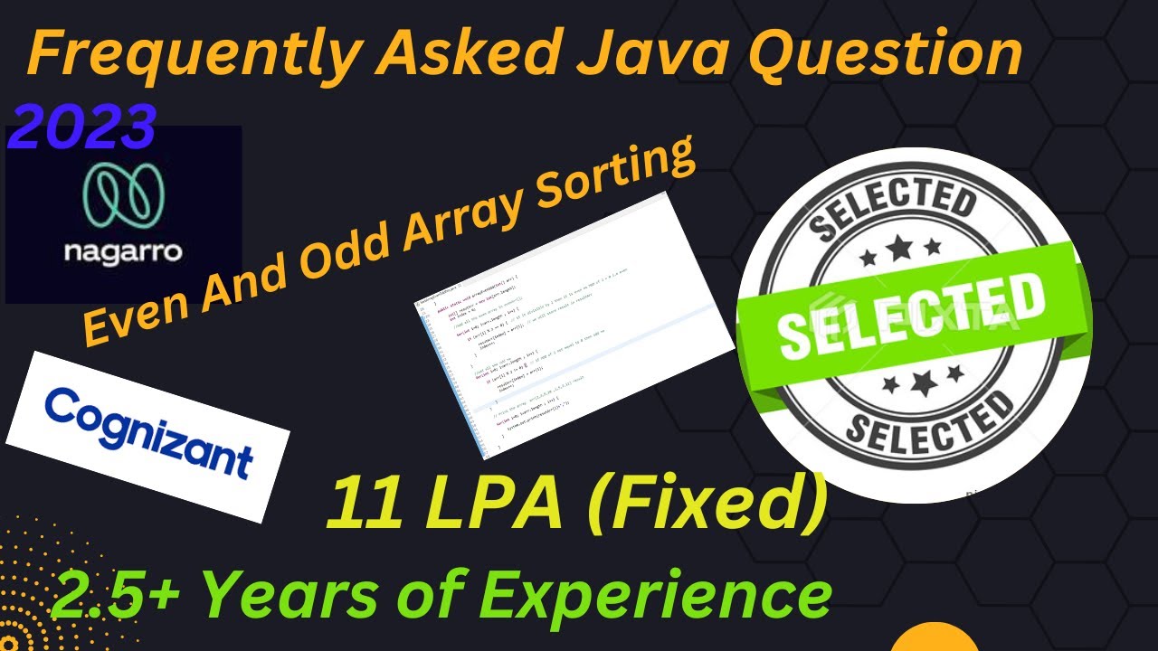 Frequently asked java question 2023 | Sorting an even odd Array |  #interview  #java #software