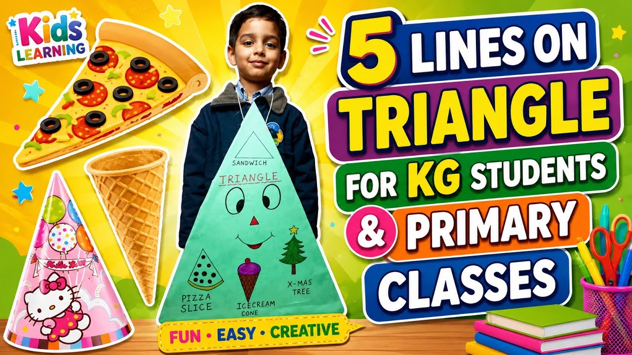 5 lines on triangle for KG students & class 1to 3 | #shapesday | speech on triangle | triangle