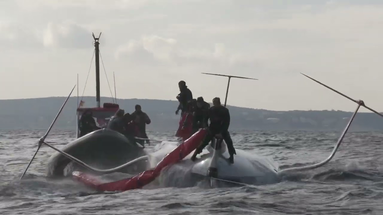 America’s Cup: INEOS Britannia T6 full capsize and recovery