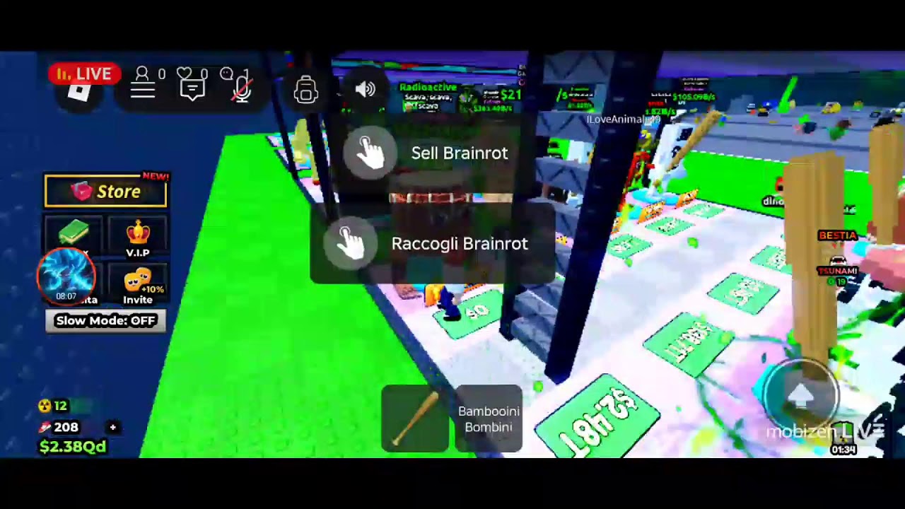 live steal and run for tsunami for brainrots