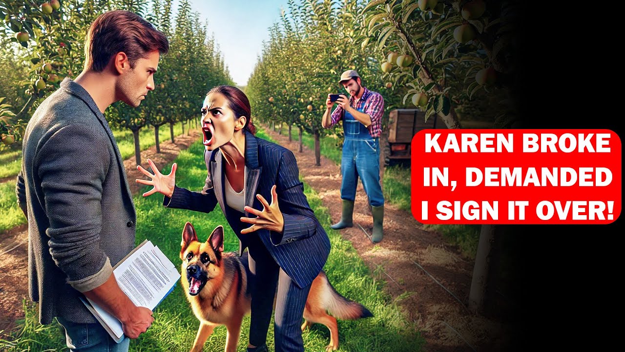 Karen Invades My Farm, Claims It’s Hers, Pulls a Gun & Demands I Sign, My Dog Disarms Her Like a Pro