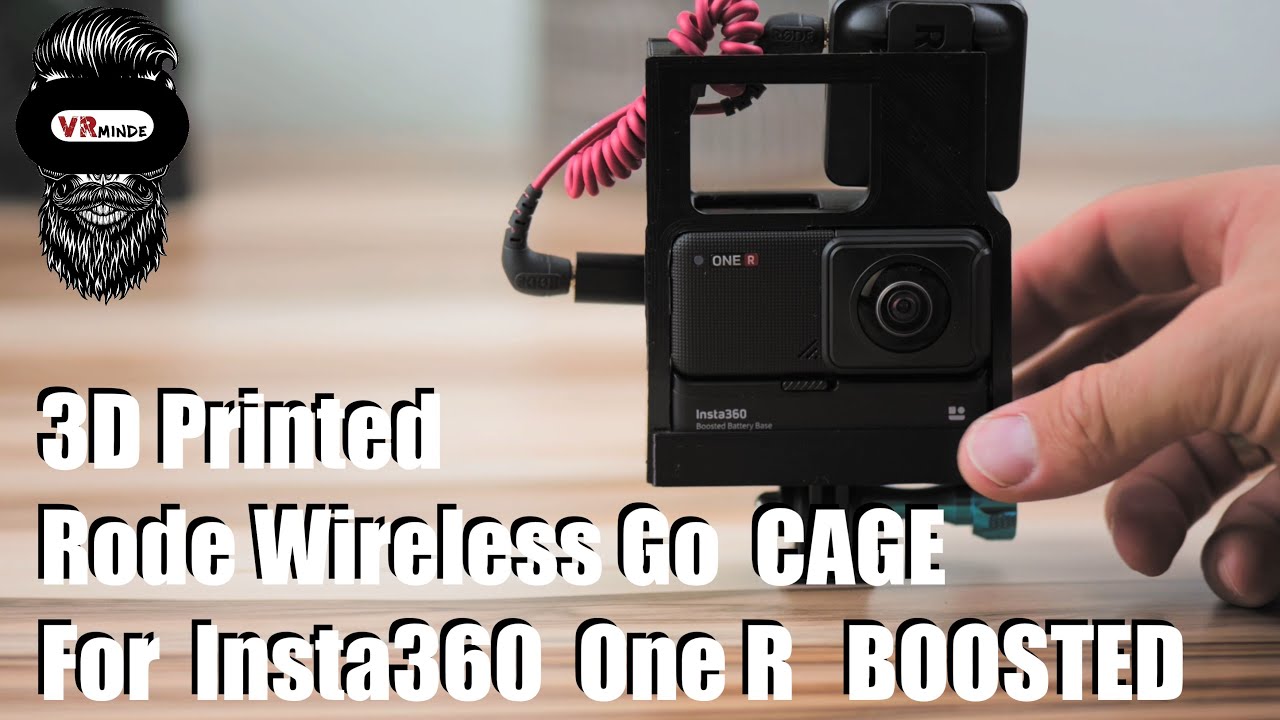 3Dprinted Insta360 One R Boosted mount for Rode wireless Go