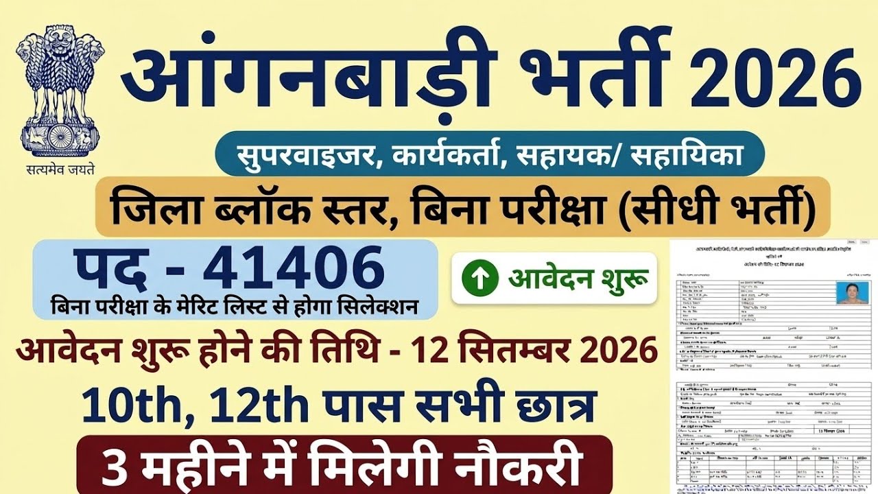 Anganwadi Recruitment 2026 September 2026 Notification Details #anganwadi