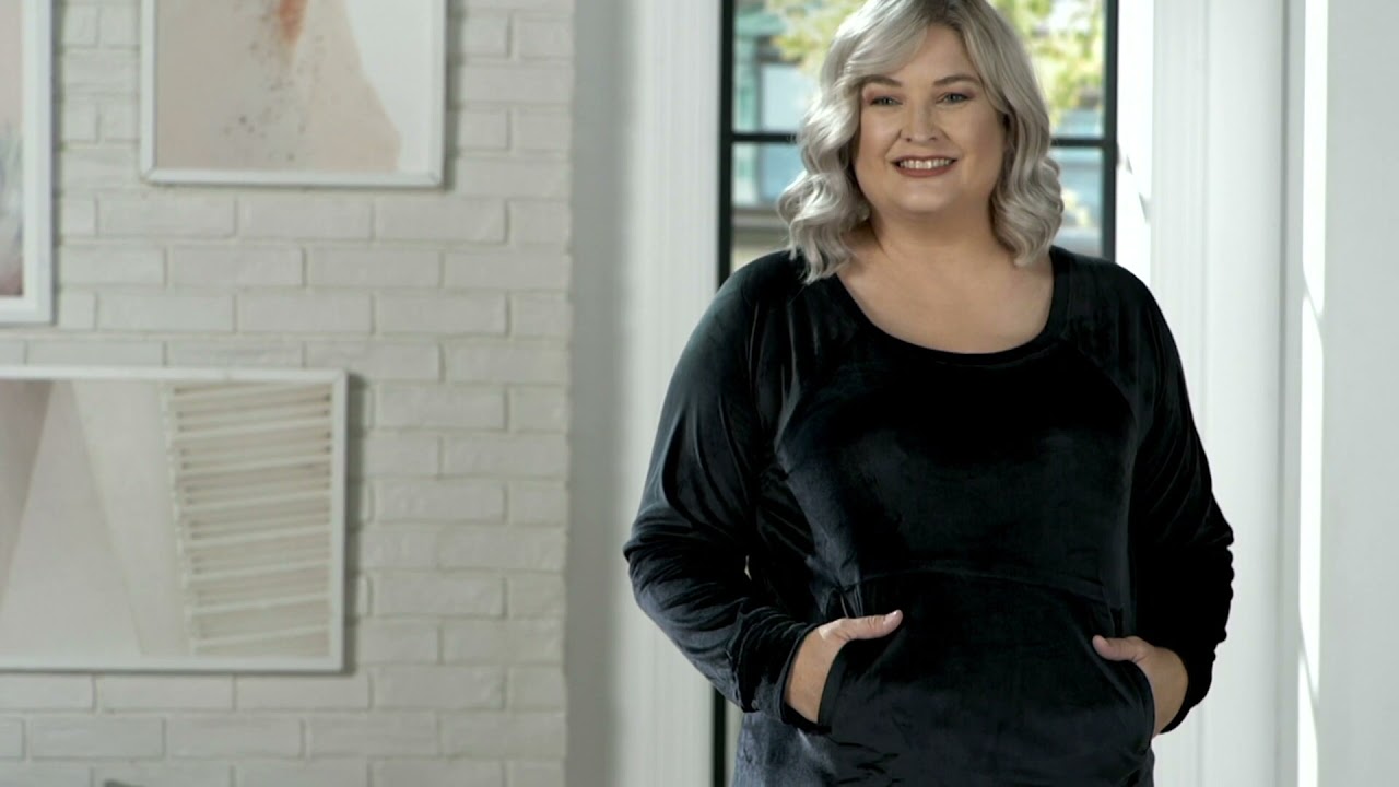 Bali Studio Collection Luxe Lounge Velour Pullover on QVC