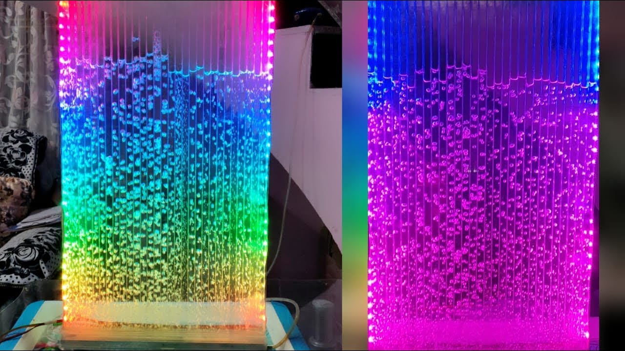 DIY Bubble wall | easy colourful LED water bubble wall | JOY in DIY