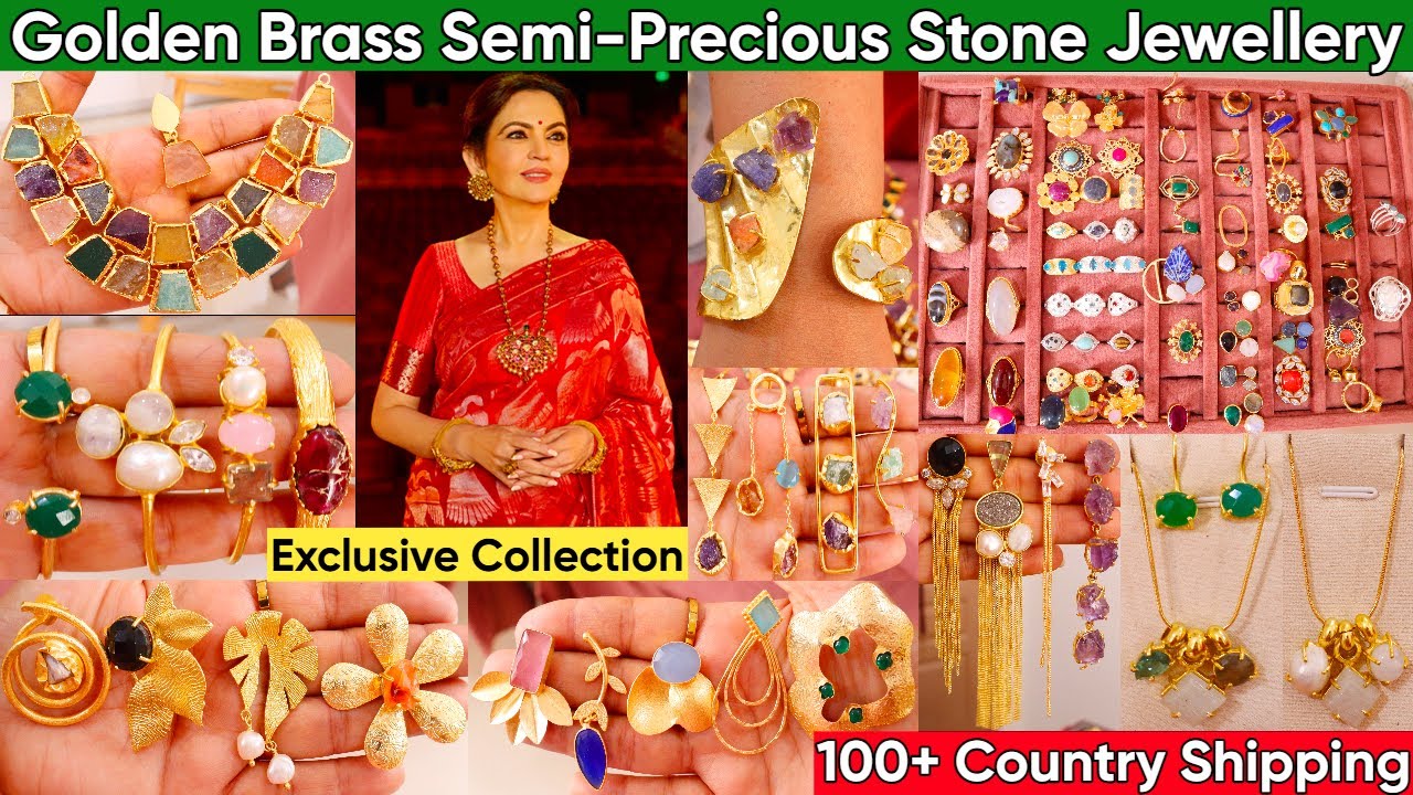 Exclusive Jaipuri Fusion Golden Brass Semi Precious Stone & Natural Peral Jewellery in Delhi NCR