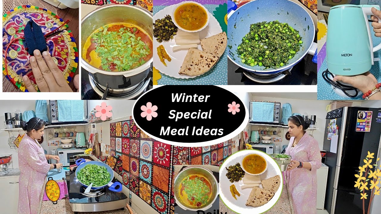 VLOG | Winter Special Meal Ideas | Satvik No Onion Garlic Thali | Panchmel Dal & Methi Matar Recipe