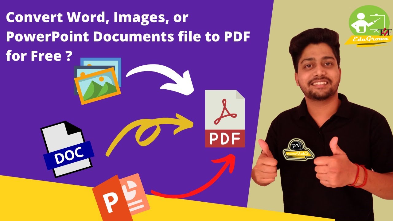 How to Convert Word, Images, or PowerPoint Documents file to PDF for Free ? pdf file kaise banaye