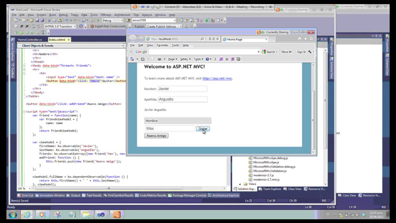 Knockout JS Ayudamos a construir interfaces dinámicas de JavaScript con MVVM y ASP