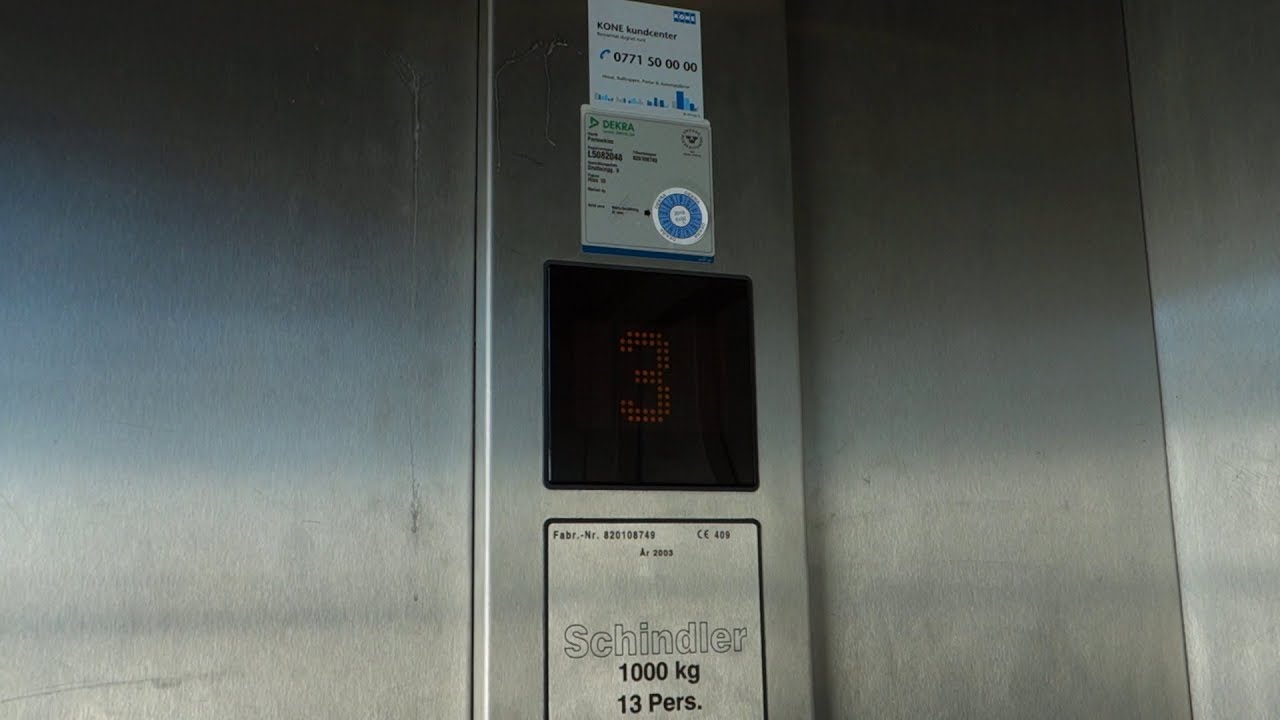NEW VOICES!!! 2003 Schindler MRL Traction Elevators @ Gallerian NIAN, Gävle, Sweden.