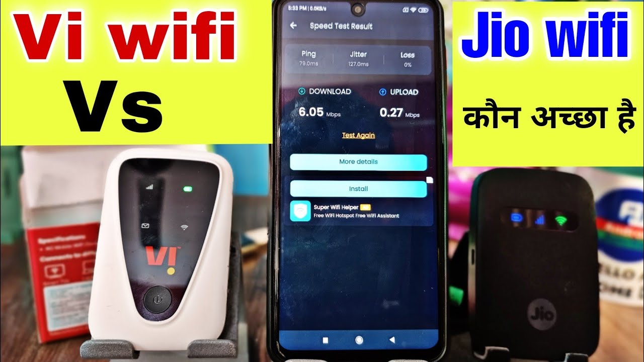 jio wifi vs vi vifi full speed test and comprison | vi wifi 999m vs jio fi3 who is best in use