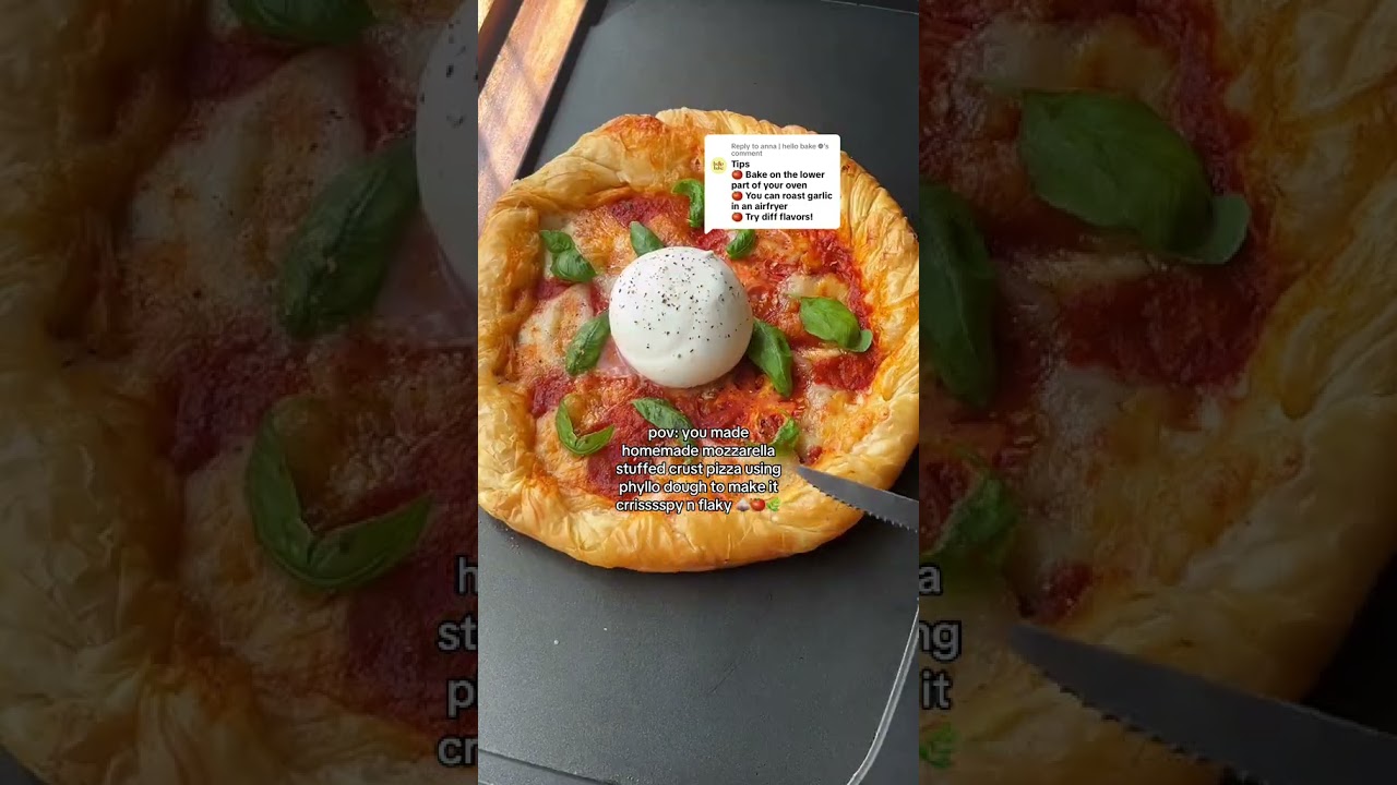 Pizza ASMR | Tomato basil pizza made with phyllo dough!
