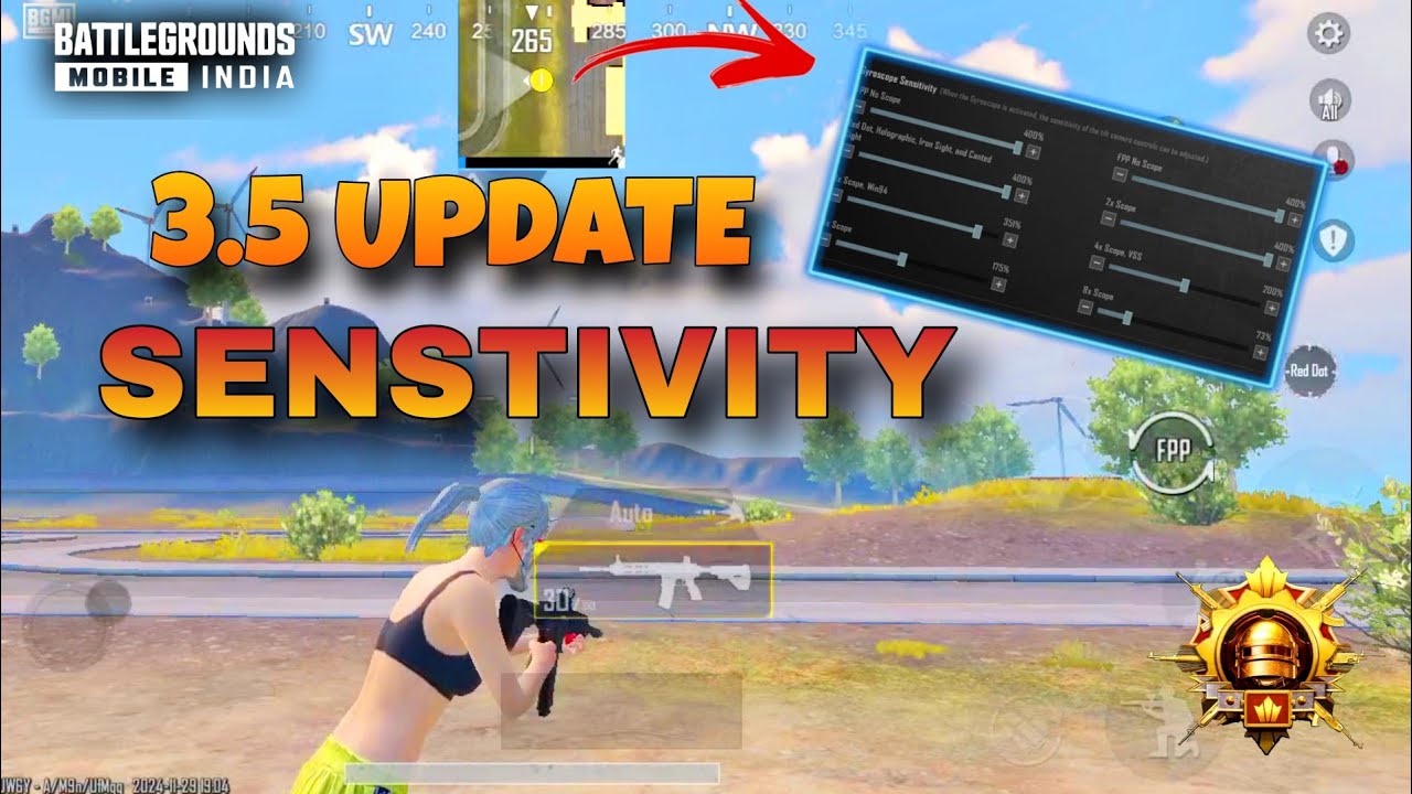 BGMI 3.5 UPDATE SENSITIVITY CODE | BGMI BEST SENSITIVITY SETTINGS | BGMI ZERO RECOIL SENSITIVITY