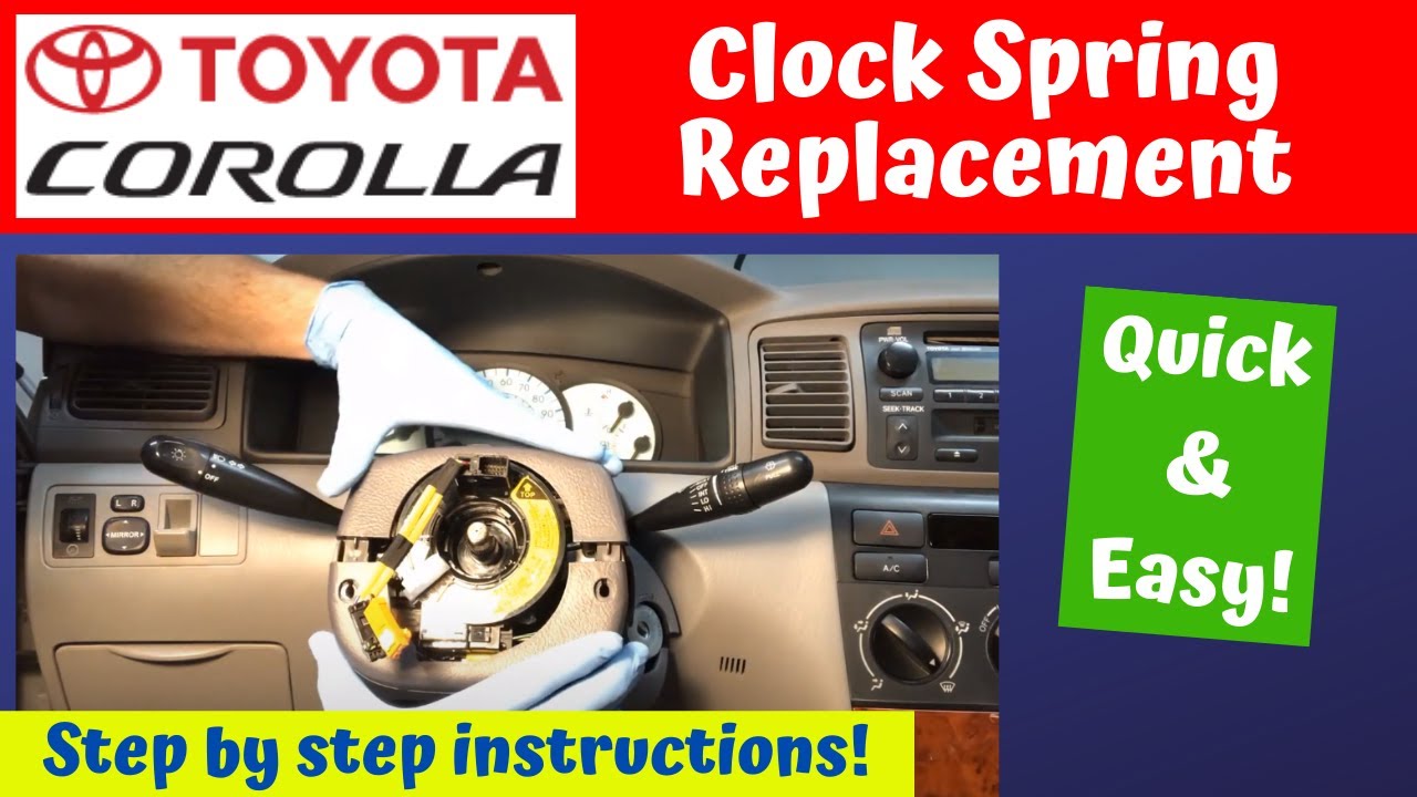 Detailed How To Replace A Clockspring  (or Spiral Cable) 2002 - 2008 Toyota Corolla / Matrix / Vibe
