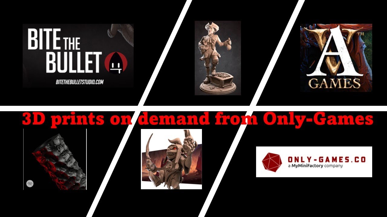 Ordering 3D prints from Only Games featuring Bite the Bullet Studio Minis