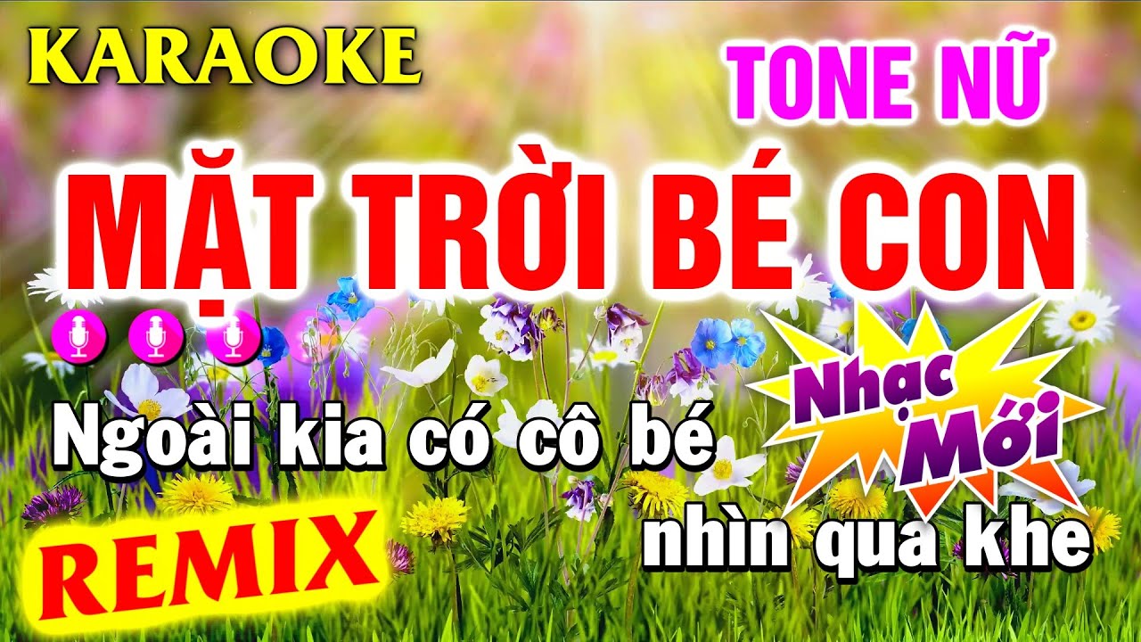🔴 MẶT TRỜI BÉ CON - KARAOKE - TONE NỮ - Sol Thứ (Gm) || BẢO ANH MEDIA ♫