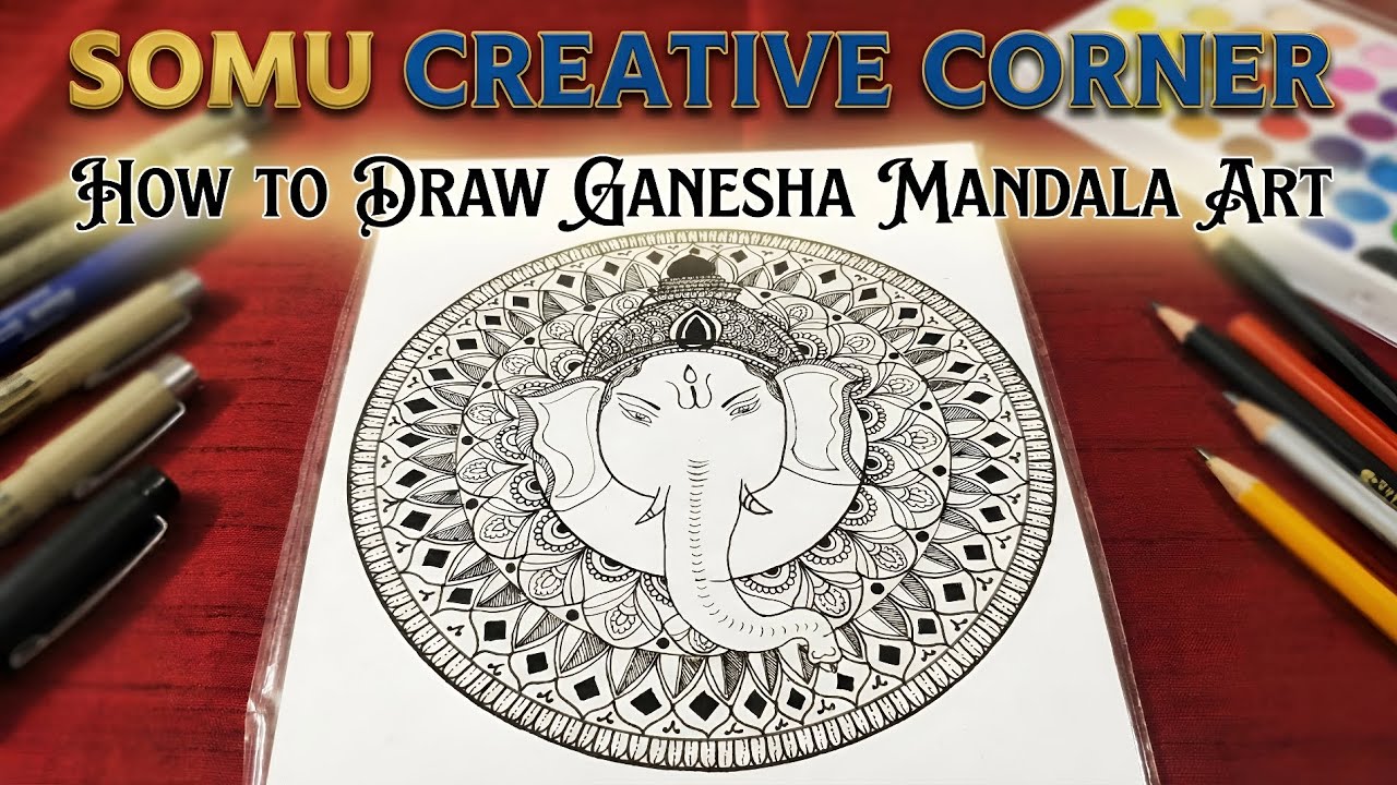 How to Draw Ganesha Mandala Art| Easy Mandala Art Tutorial| Lord Ganesha Mandala| 
