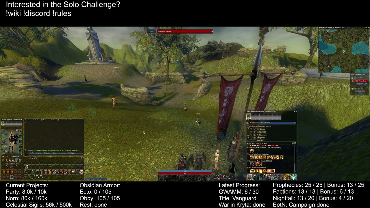 Warrior Solo Challenge GWAMM 6/30 - Short FoW session before bed - Guild Wars