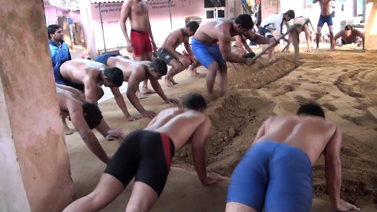 Indian Wrestling - Wrestlers at Hanuman Akhara