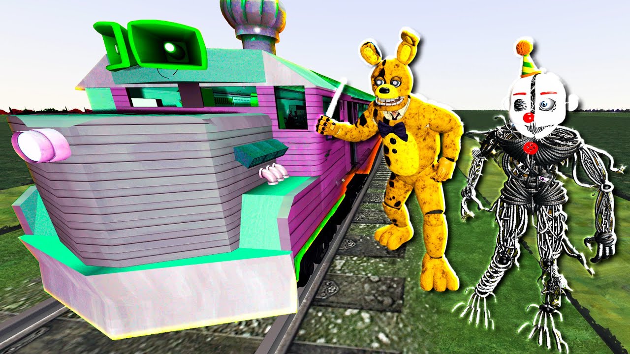 АНИМАТРОНИКИ В ПОЕЗДЕ ГОНЯЮТСЯ ЗА НАМИ FNAF COOP ГАРРИС МОД SANBOX GMOD ► Garry's Mod