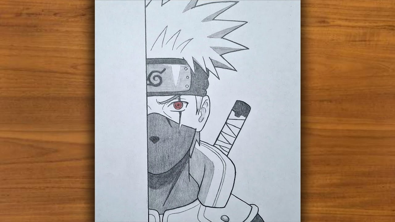 Easy Kakashi Drawing | How to Draw Kakashi Half Face | Step by Step for Beginners 
