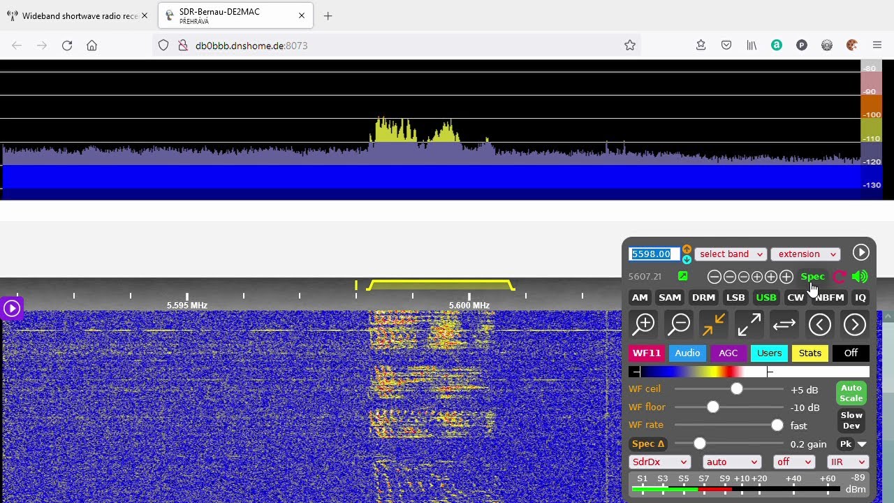 Air traffic radio communication - short waves - Software defined receiver (KiwiSDR)