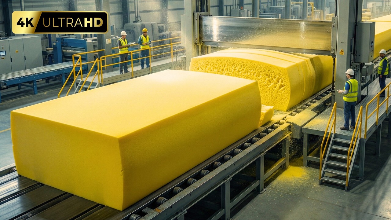 Inside a Mega Mattress Factory: From Giant Foam Blocks to Cloud-Like Mattresses (Full Process)