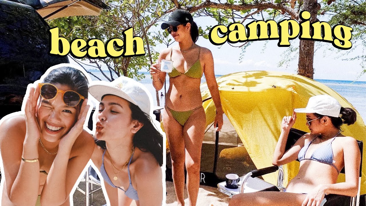 OUR FIRST BEACH CAR CAMPING EXPERIENCE! COOL DATE IDEA! 🤍 | Pilot Chezka & Clare