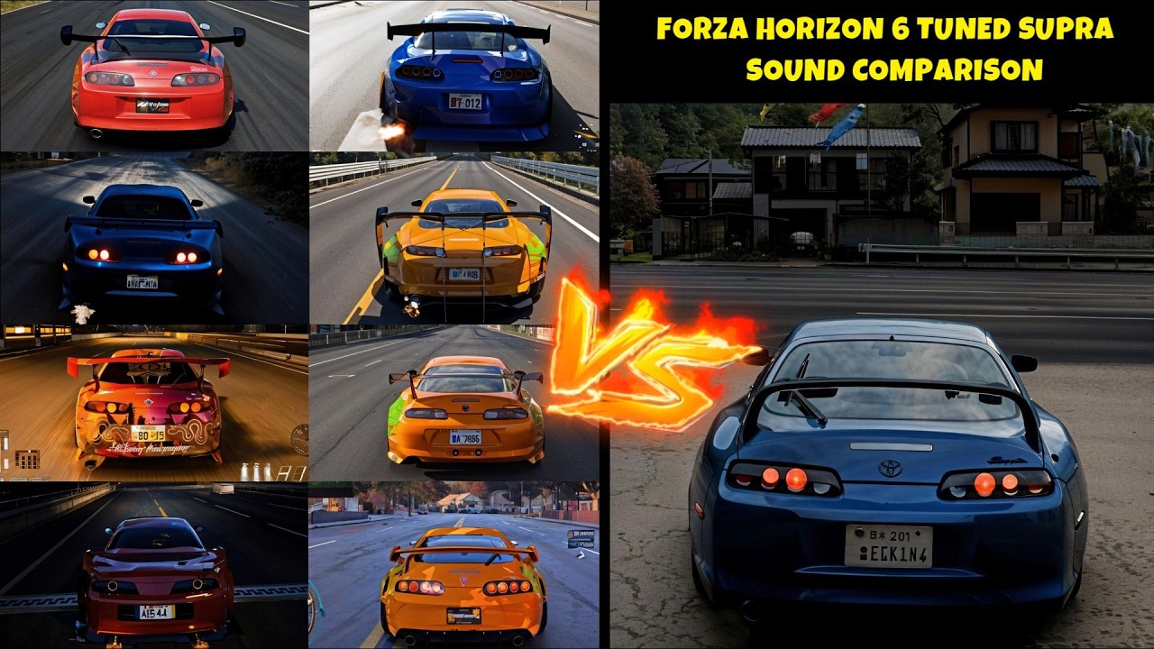Forza Horizon 6 vs ACE vs JDM vs FH5 vs FM8 vs GT7 vs Motorfest |Supra Tuned Turbo Sound Comparison