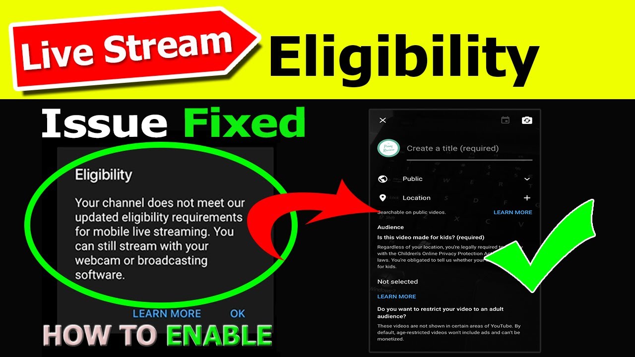 YouTube Live Stream Eligibility Problem Solved | YouTube Live Streaming Fix Issue