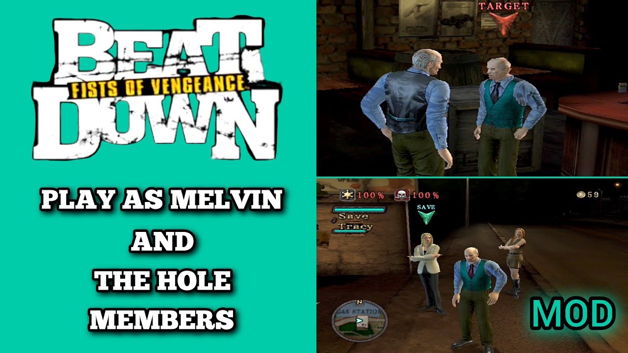 Beat Down Mod PS2 Gameplay - Play as Melvin and The Hole Members