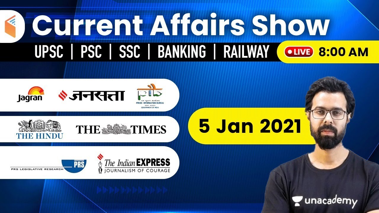 8:00 AM - Daily Current Affairs 2021 by Bhunesh Sharma | 5 January 2021 | wifistudy